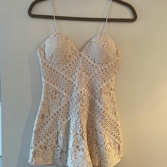 White Lace Romper - Picture 1 of 5